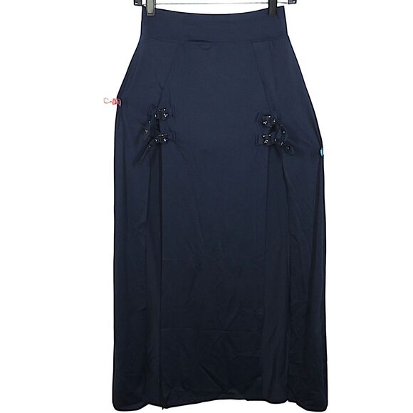 Halara Pants - Halara Navy Soft Stretchy Double Buckle Front Split Maxi Skort Skirt XL